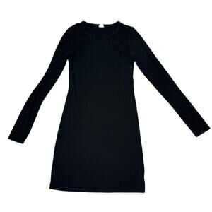 Aritzia Wilfred Free Womens Size S Black Long Sleeve Mini Dress